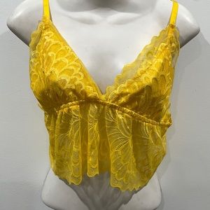 Yellow lace bralette size medium/large